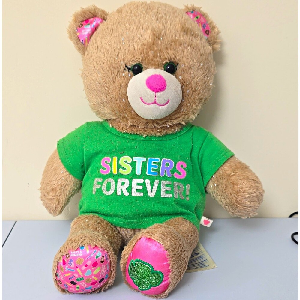 B10 Build-A-Bear Workshop Brown Plush Bear "Sisters Forever" Shirt Included